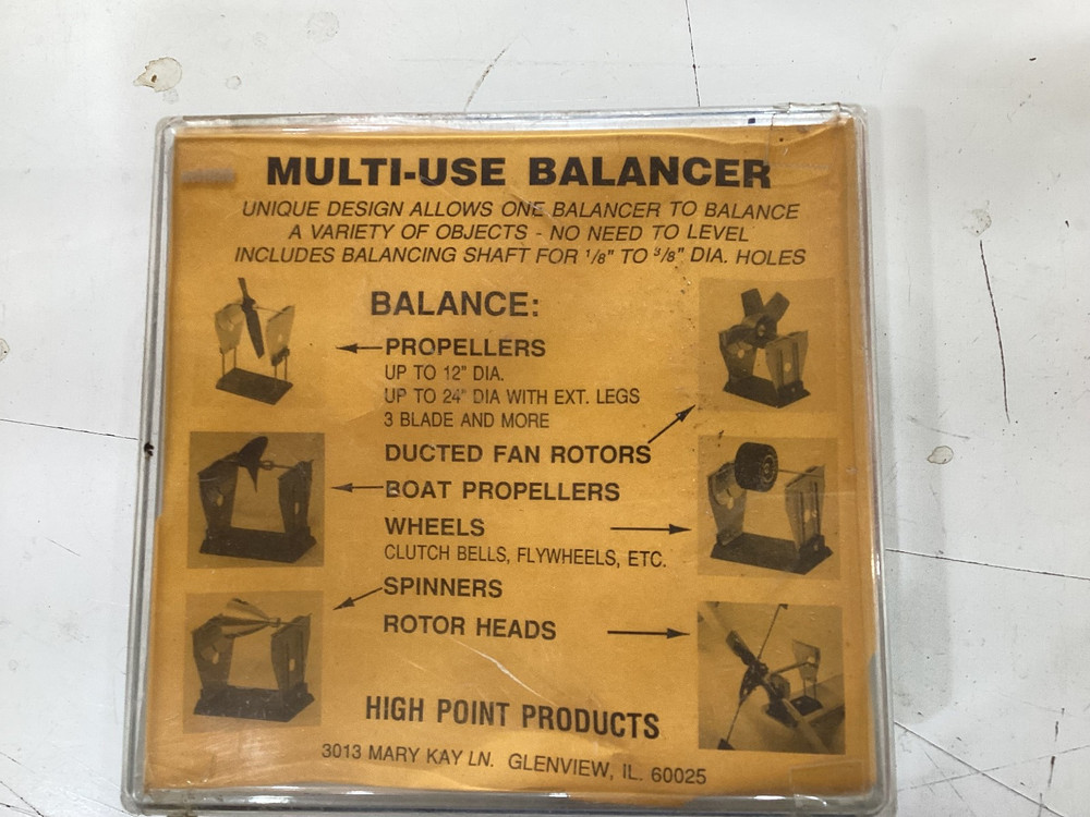 High Point Multi-use balancer for r/c model airplane