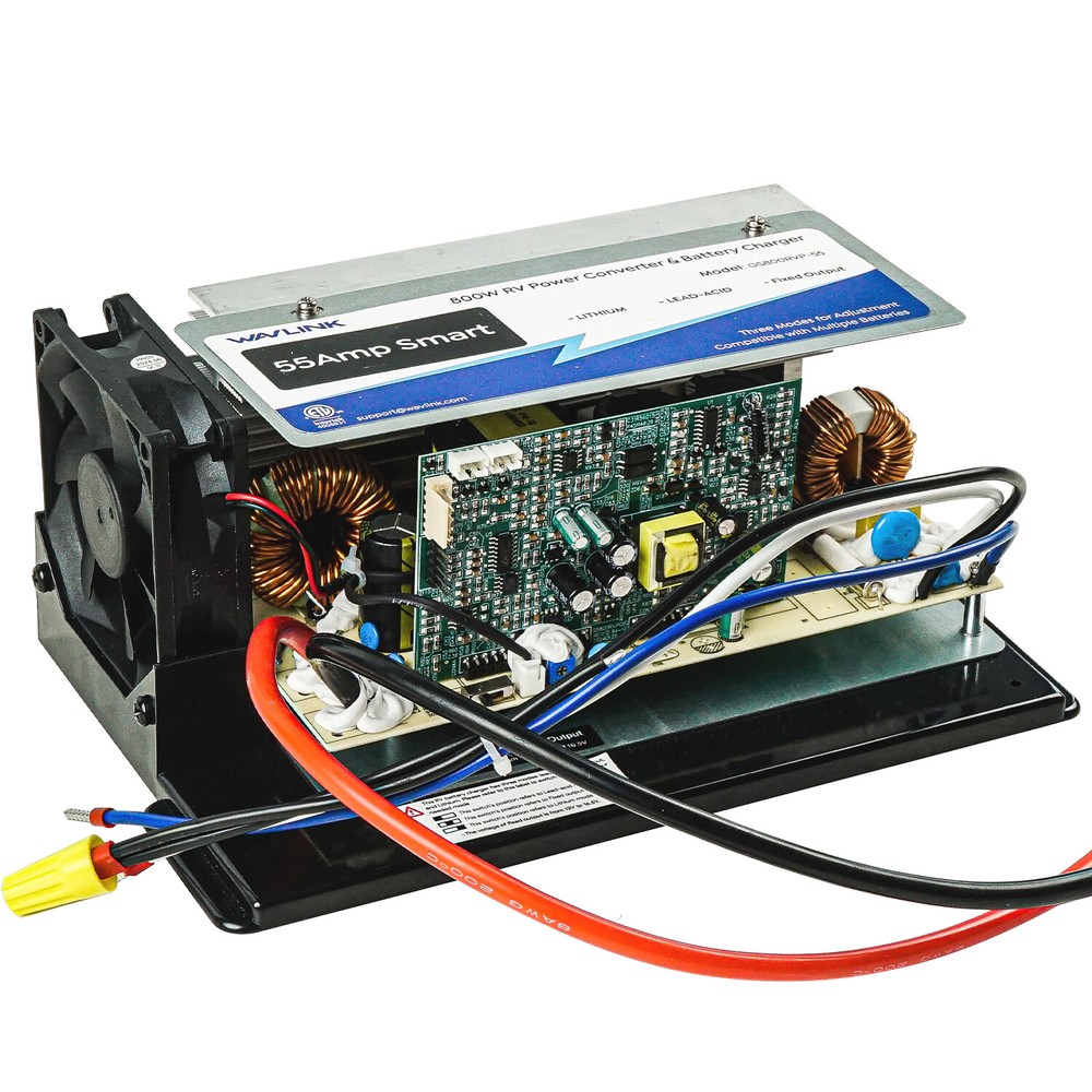 RV Power Converter 55A 120V AC to 12V DC Battery Charger w/3 Smart Charging Mode