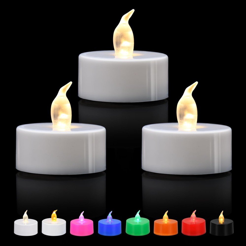 KOABY LED Tea Lights Flickering Battery Warm White Decorative Pack Set
