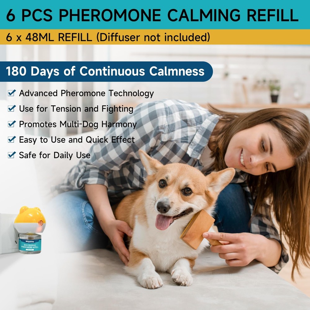 Dog Calming Diffuser Refills - 6 Pack Dog Pheromones Calming Diffuser for Dog...