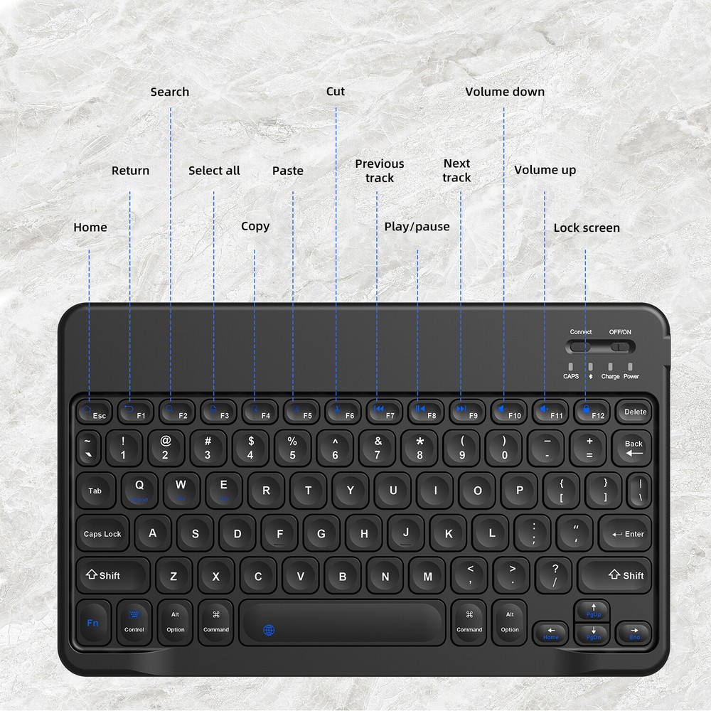 Wireless Bluetooth Keyboard For Windows Android iOS PC Phone Tablet Universal US