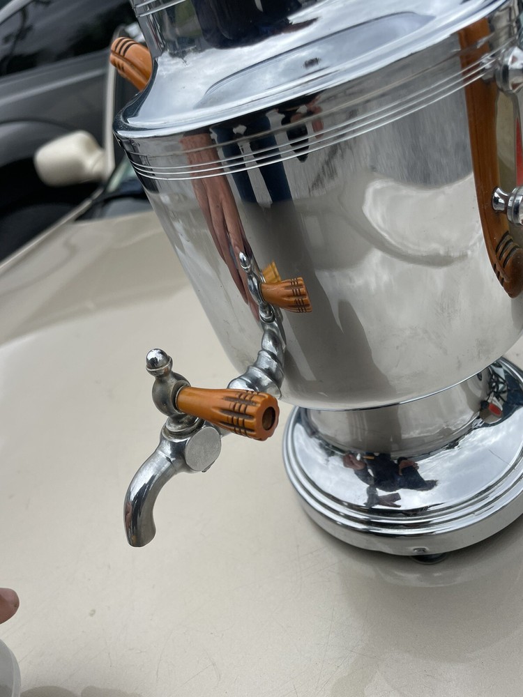 Art Deco No 96 Farberware Chrome Percolator Coffee Maker Set Bakelite