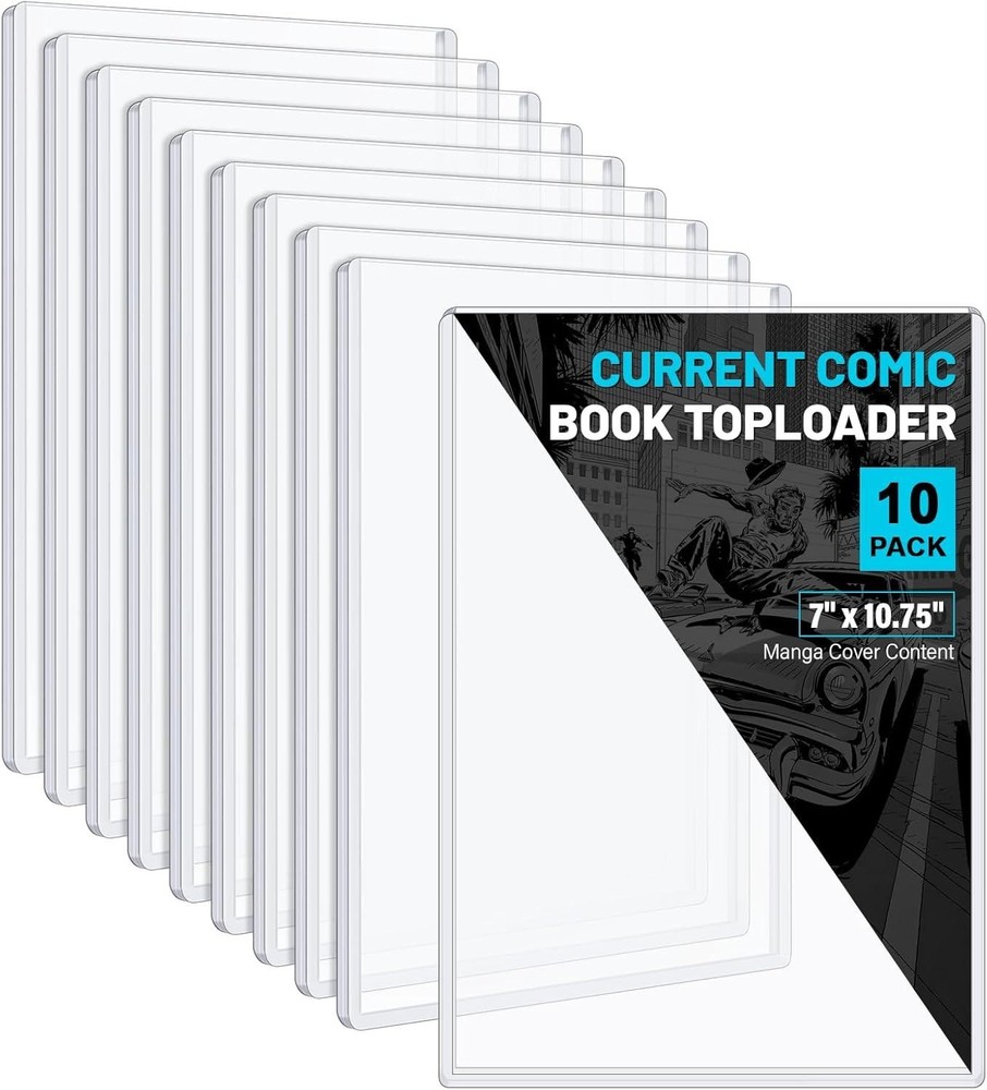 10ct Current Comic Book Toploader, Hard Crystal Clear Comic Book Sleeves, Modern