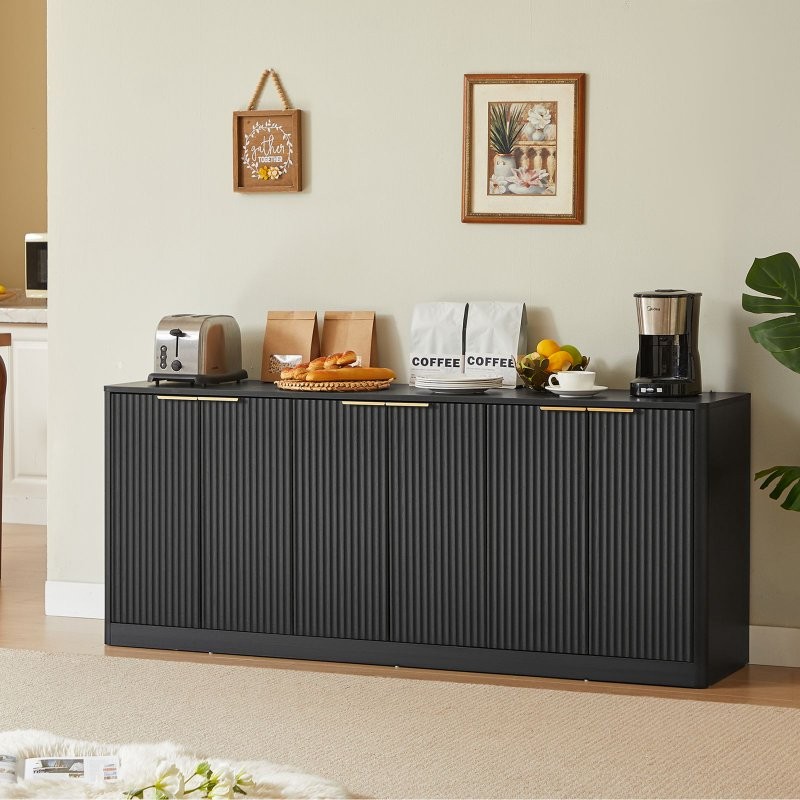 67" Sideboard Cabinet 6-Door TV Stand Cupboard Buffet Console Table with Storage