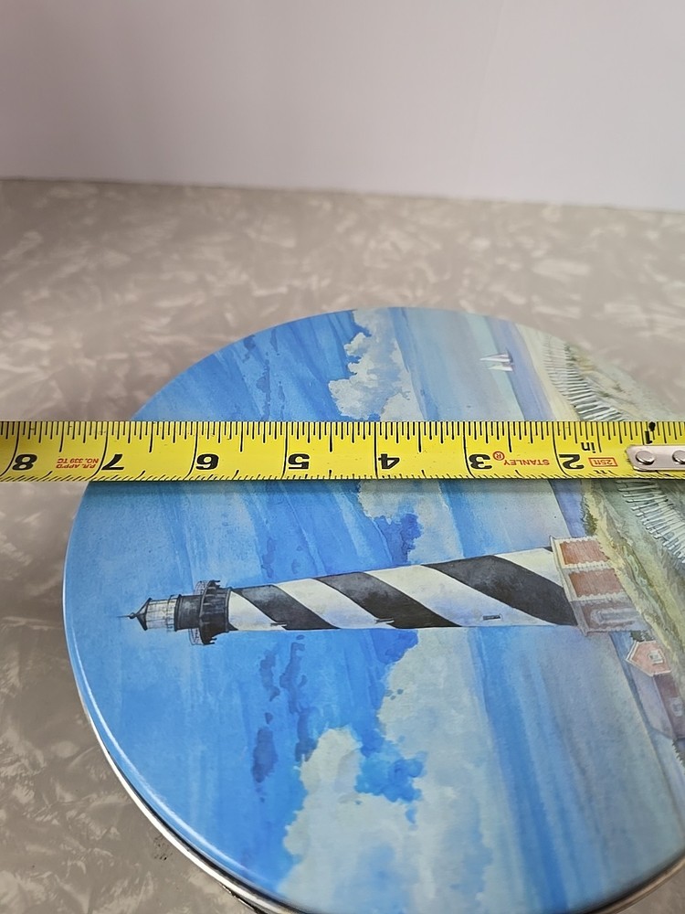 7" Lighthouse Cookie Tin.