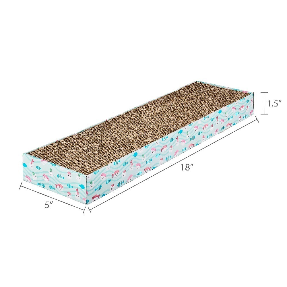 (2 pack) Durable Corrugated Cardboard Cat Scratching Pad, Multicolored, One