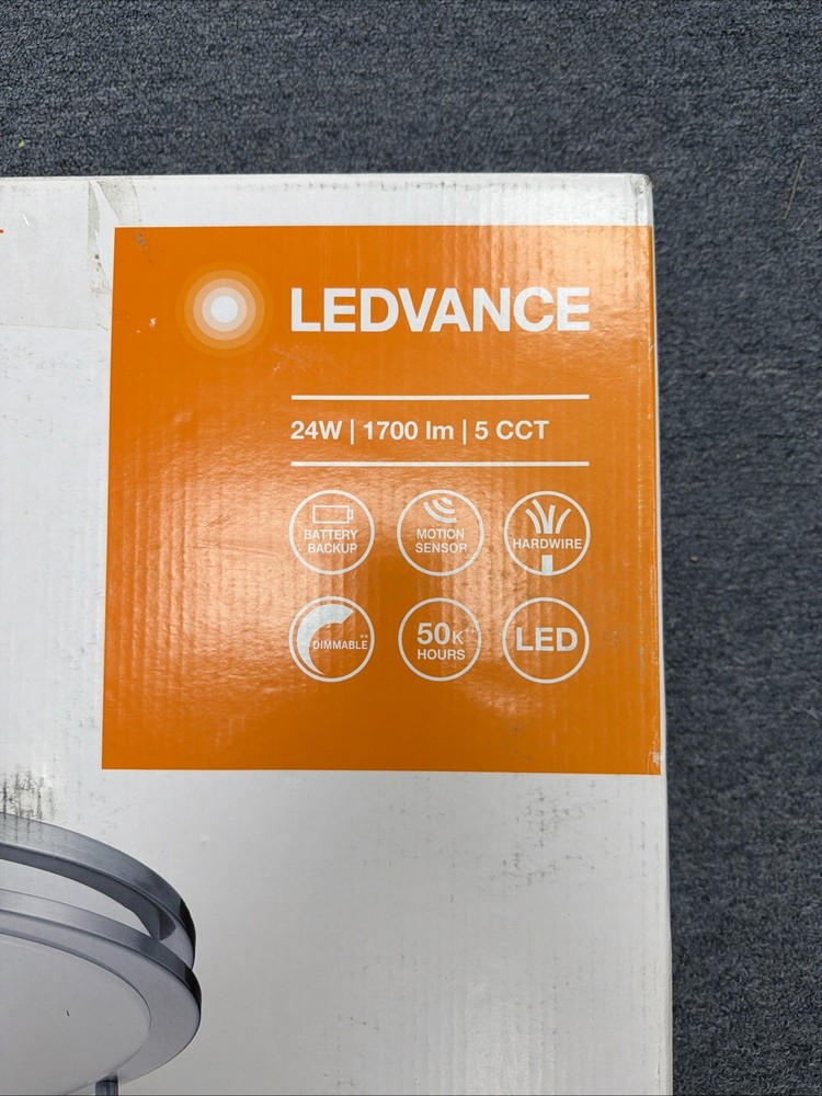 Ledvance Selectable LED Flush Mount with Motion Sensor Brushed Nickel 16" 62413