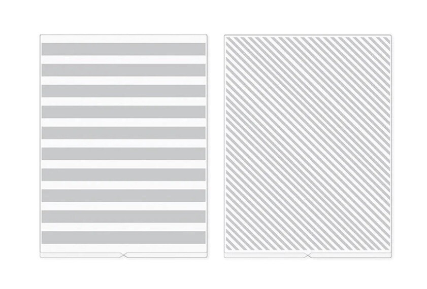 We R Memory Keepers Basic Stripes 2pcs Embossing Folders - 3 Pack