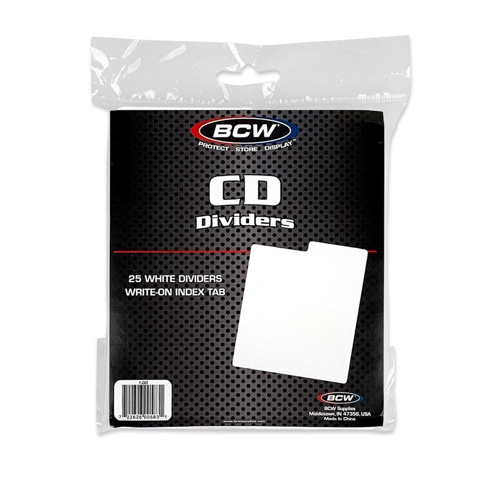 (25-Pack) BCW CD Dividers - Write-On Index Tab - Compact Disc & Jewel Storage