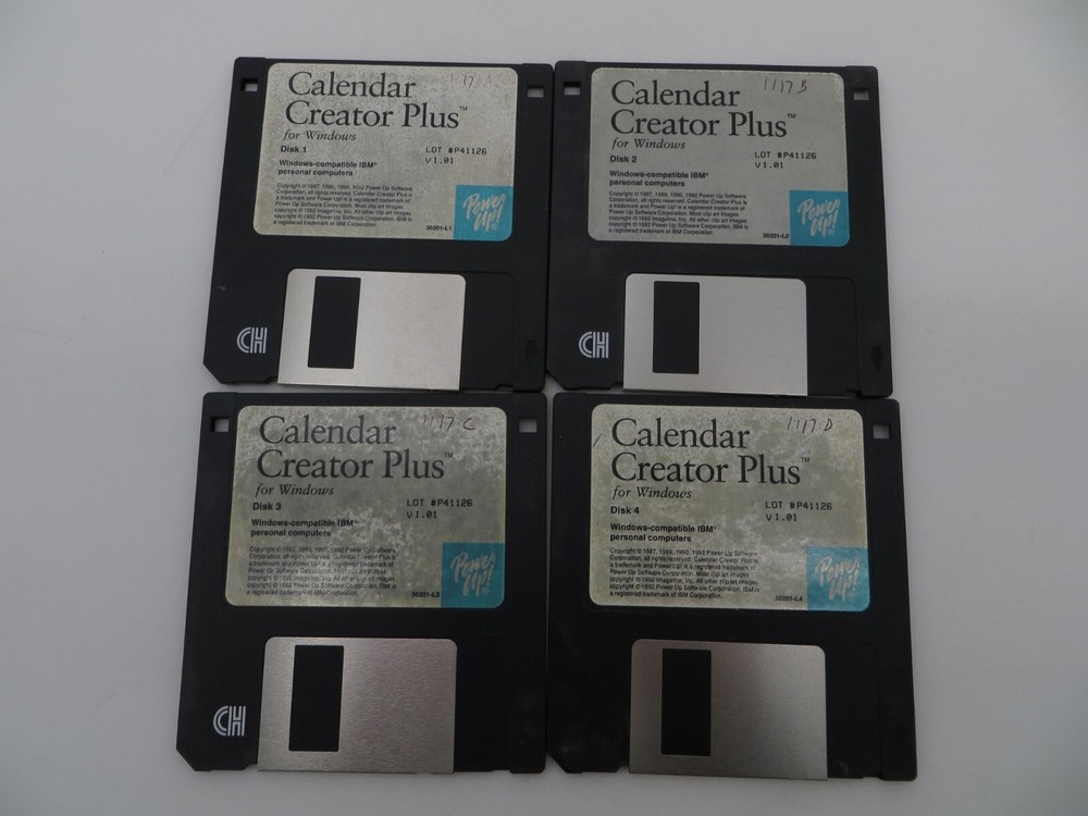 3.5" Floppy Disk Calendar Creator Plus for Windows V1.01 computer discs
