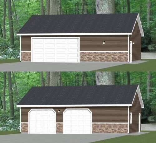 36x26 2-Car Garage -- 936 sq ft -- PDF Floor Plan -- Model 1