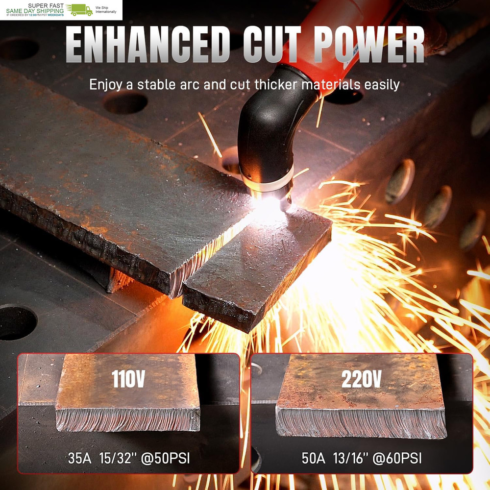 Non-Touch Pilot Arc&High-Frequency Plasma Cutting Machine，3/4 Inch Clean Cut，4.0