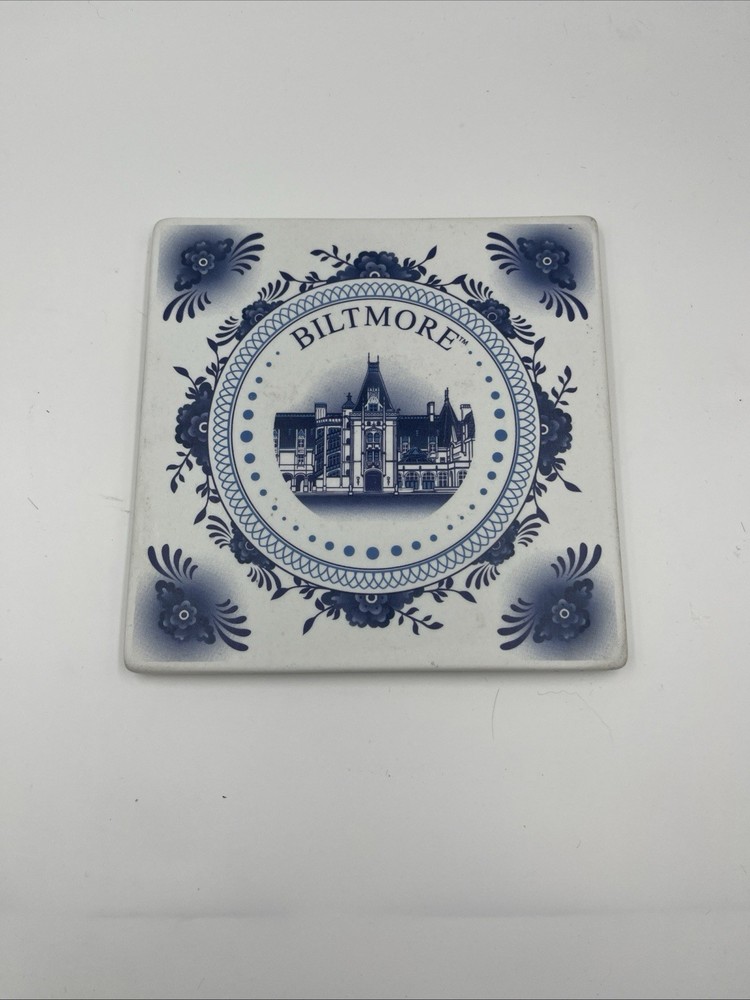 BILTMORE ESTATE  ---  Blue-White Estate Graphic- 6” Ceramic Tile
