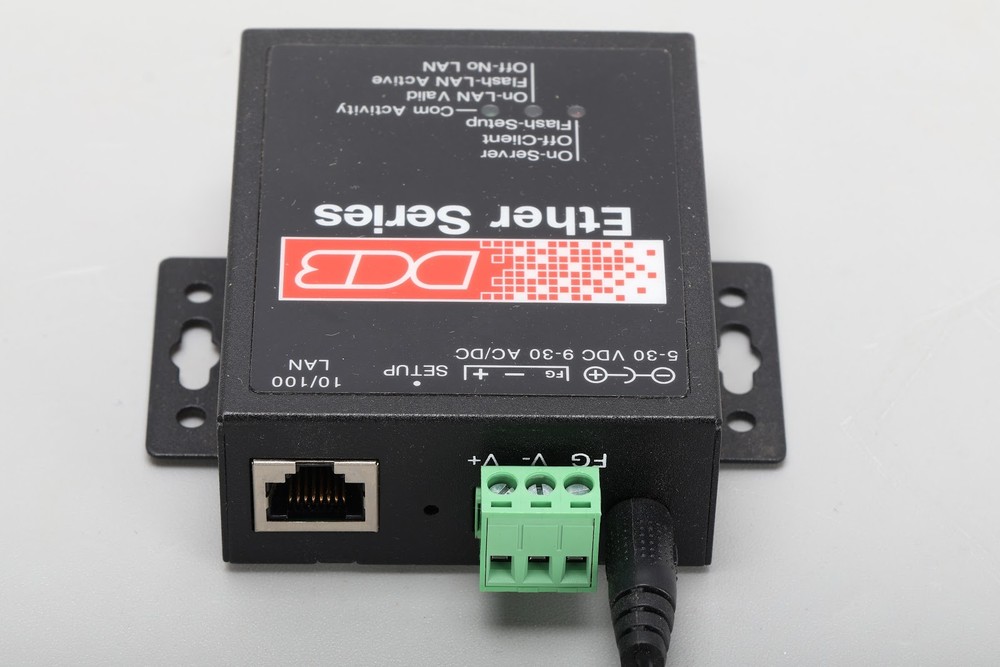 DCB EtherPath SS-1R Single Port Ethernet Serial Server 9002060 With Accessories