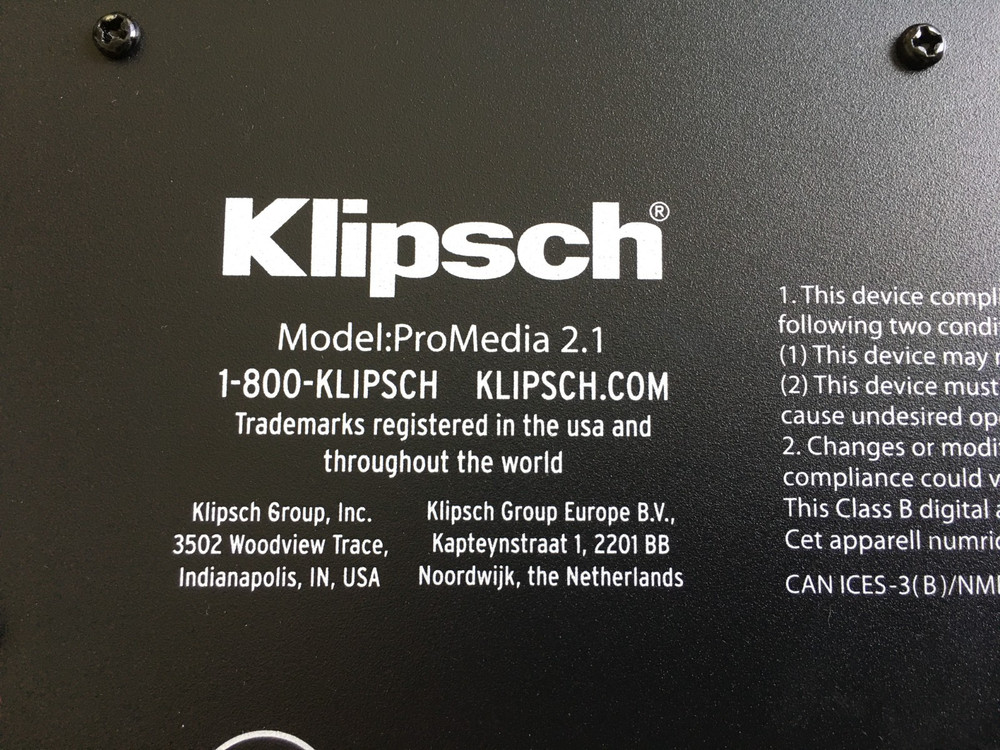 Klipsch ProMedia 2.1 THX® Computer Speaker System w/Subwoofer, Volume Controller