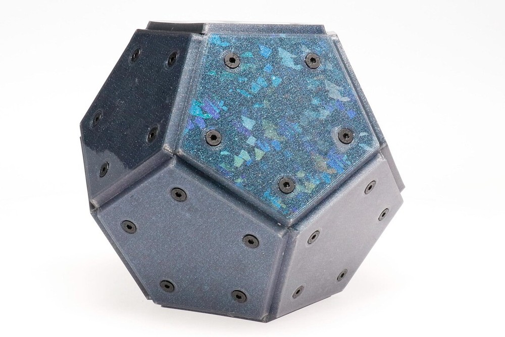 Dodecahedron holographic platonic solid for meditation altar