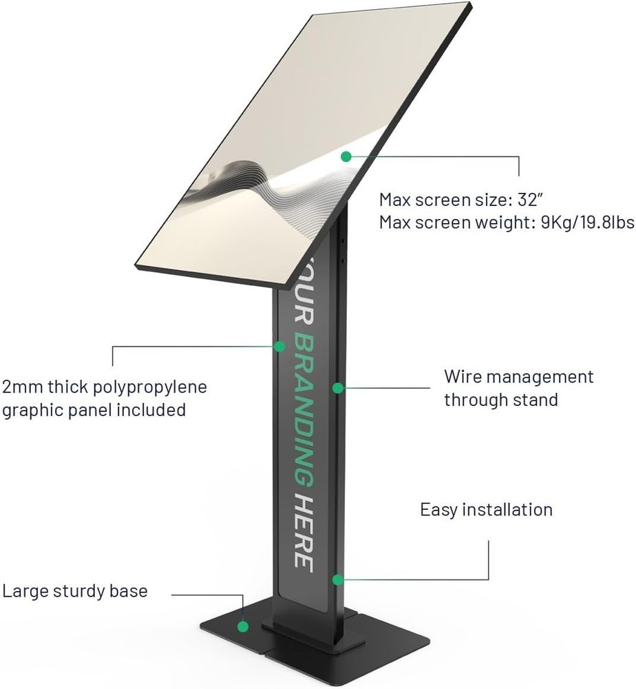 Compulocks Brandable VESA Floor Stand – Freestanding Secure Display Stand