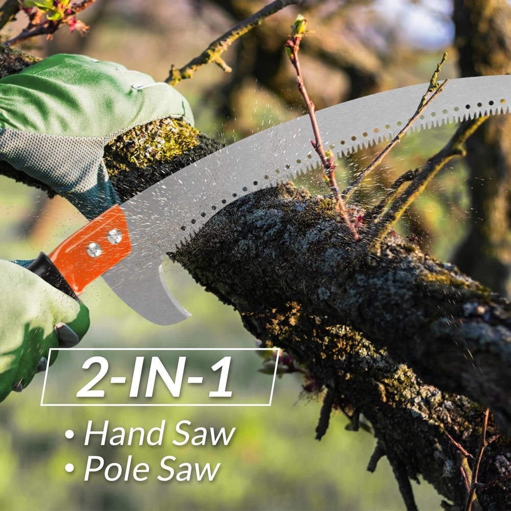 Walensee Pole Saws for Tree Trimming 14 FT Lightweight Manual 14 FT, Grey