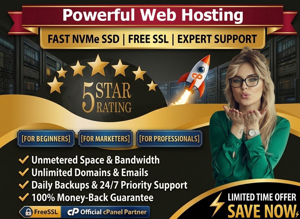 Powerful Web Hosting - 💪 Unlimited SSD + SSL + 24/7 Support – Just $14.99/Year!