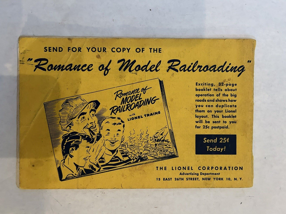 LIONEL 1952 Instructions for Assembling and Operating Trains