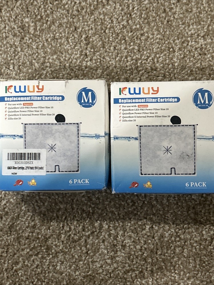 Replacement Filter Cartridges for Aqueon Fish Tank - Medium - 6 Count - 2 Pack