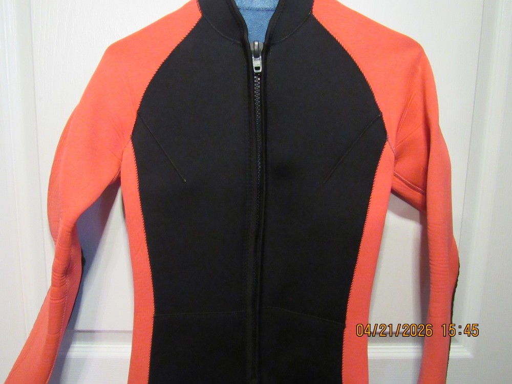 Mens Performance Dive Suit Wet Suit Medium M Black Orange
