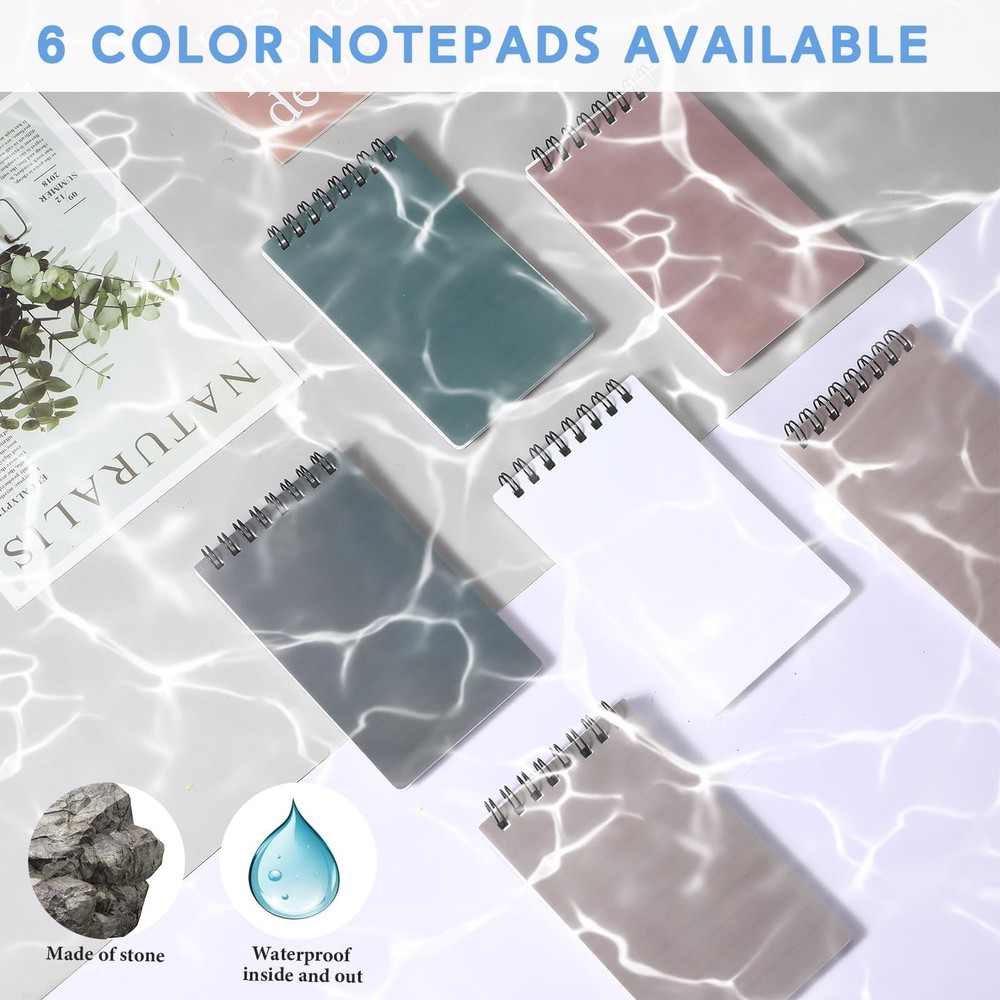 Chivertion 8 Waterproof Notebook and Pen Set Includes 6 Pcs Pocket Size...