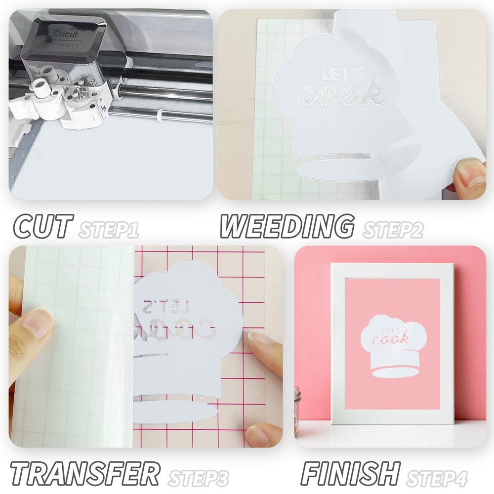 IModeur Glossy White Permanent Vinyl,Adhesive Vinyl Sheets 36