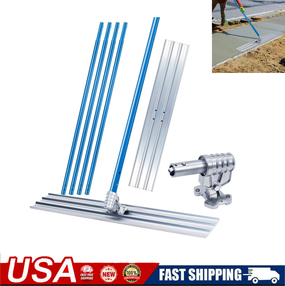 Professional Magnesium Bull Float Concrete Tool Kit w/4 Extendable Handles Heavy
