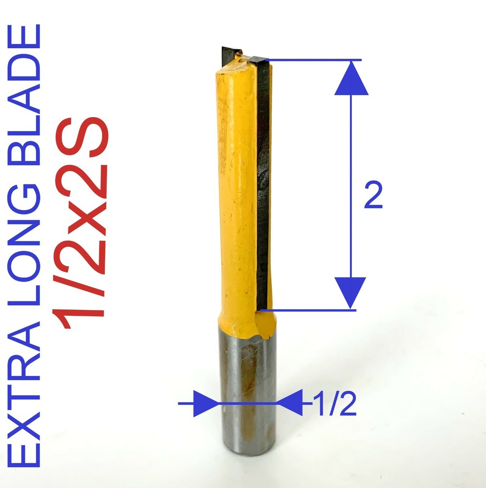 1 pc 1/2" SH 2" Blade Extra Long Straight Router Bit S
