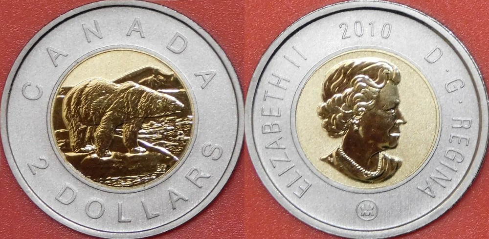 Specimen 2010 Canada 16 Serrations 2 Dollars From Mint's Set