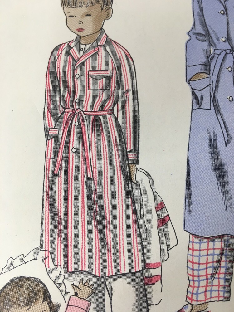 Vintage Vogue Sewing Pattern 2481 Childs Robe Single Breasted Sz 4 Complete