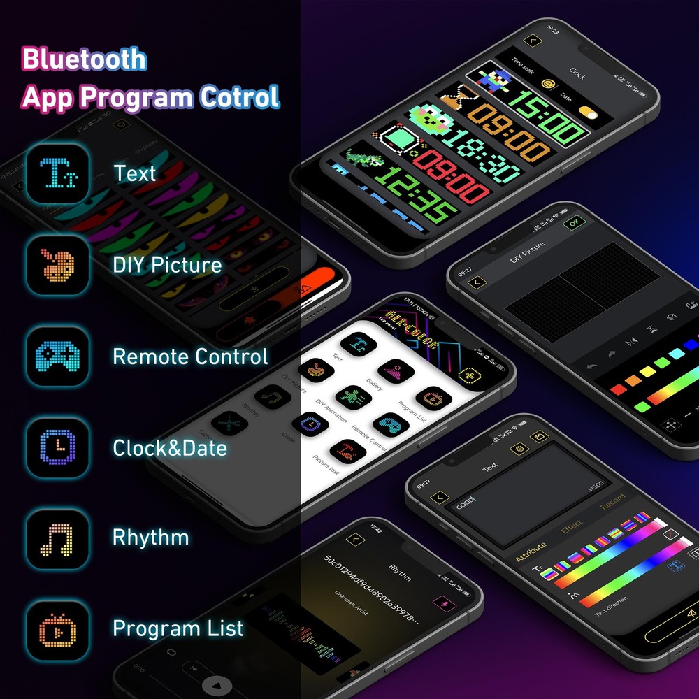 15inx4in Devil Eyes Light for Cars, Programmable LED Eyes, Flexible LED Display