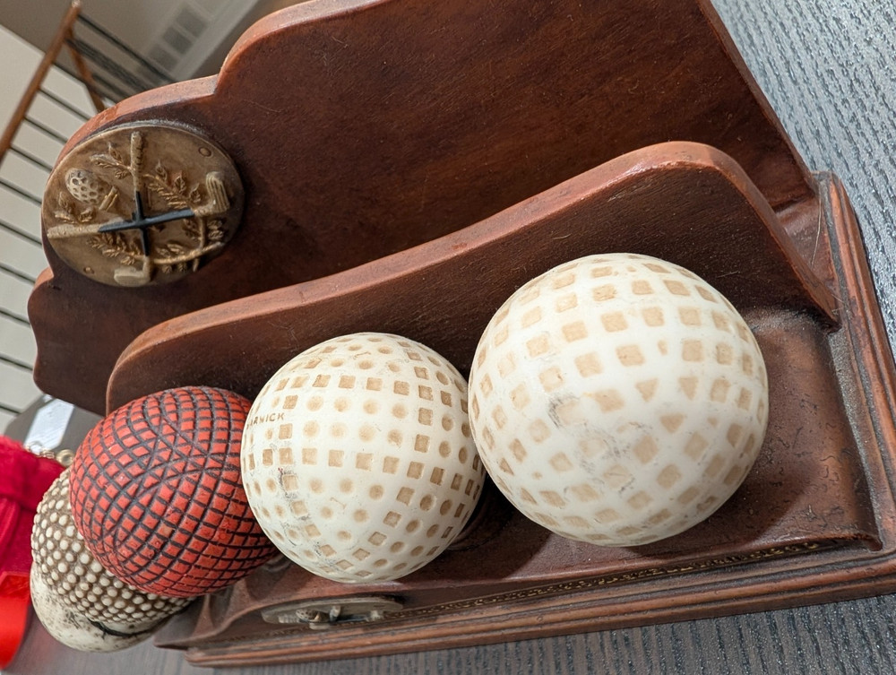 Vintage Golf Ball Evolution Display Set Warwick Feathery Gutta Haskell