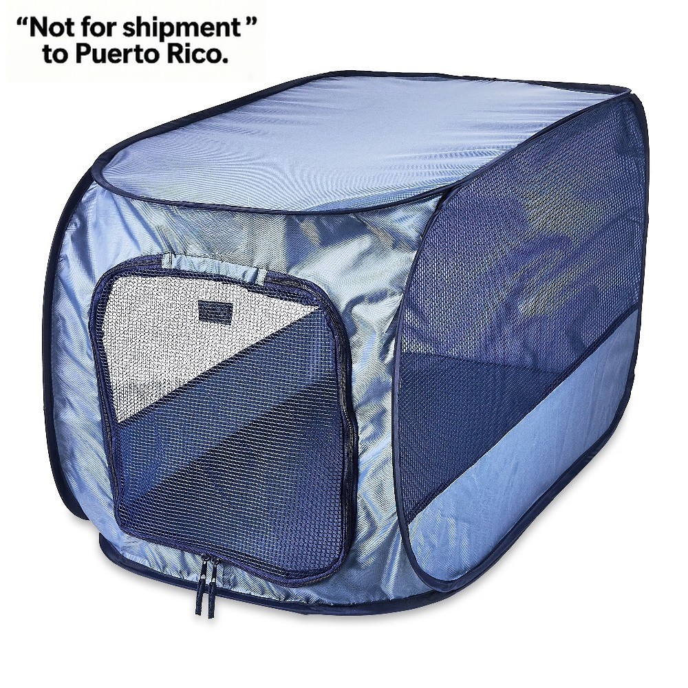 Soft-Sided Pop Open Dog Kennel, Blue, Medium