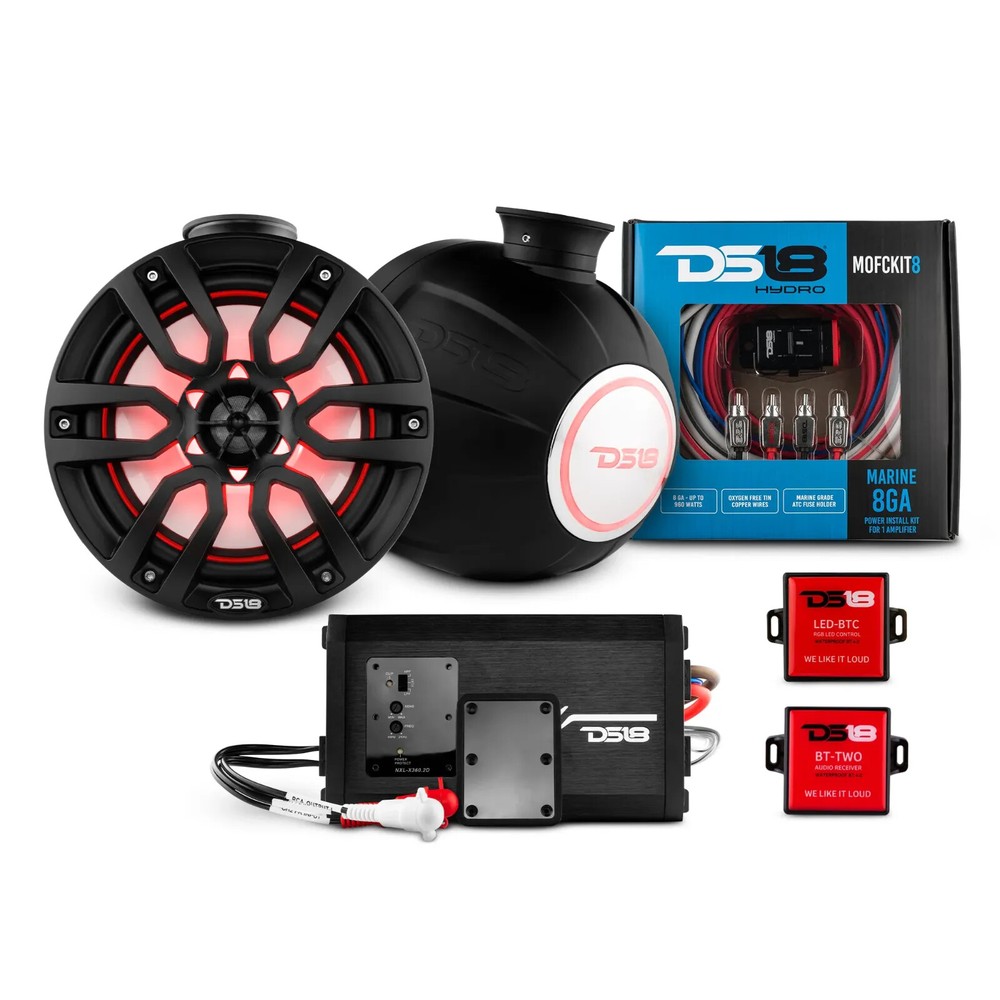 DS18 Jet Ski Package - 6.5" Speakers, Amplifier, Amp Kit & Bluetooth Controllers