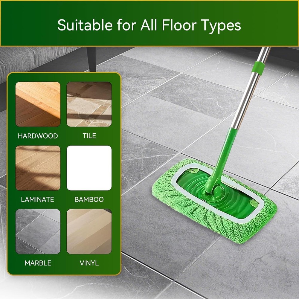 3 Pack Reusable Microfiber Mop Pads Compatible with Swiffer Sweeper, Washable...