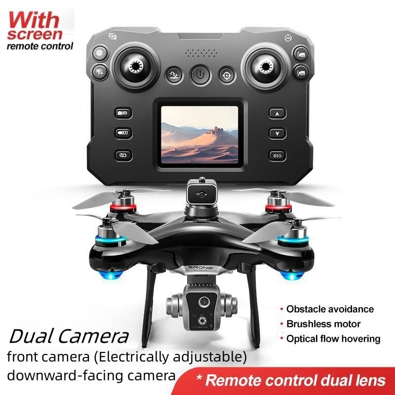Hobby Drone With Screen On Controller, Airplane Helicopter Dual Black