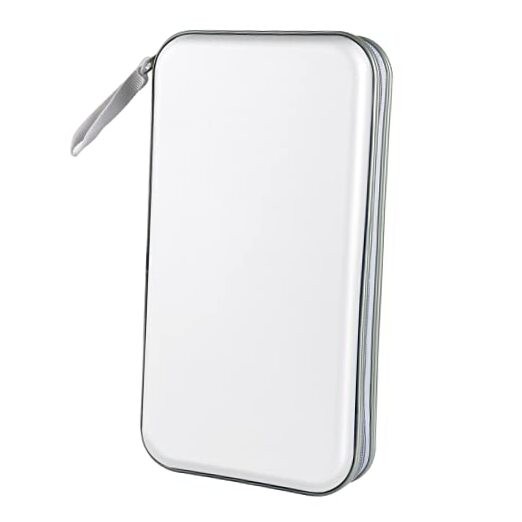 CD Case, DVD Case Holder 96 Capacity Hard Plastic CD DVD Disc Cases White