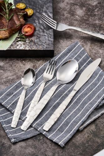 Mosaic 20-Piece Stainless Steel Flatware Silverware Cutlery Set, Include