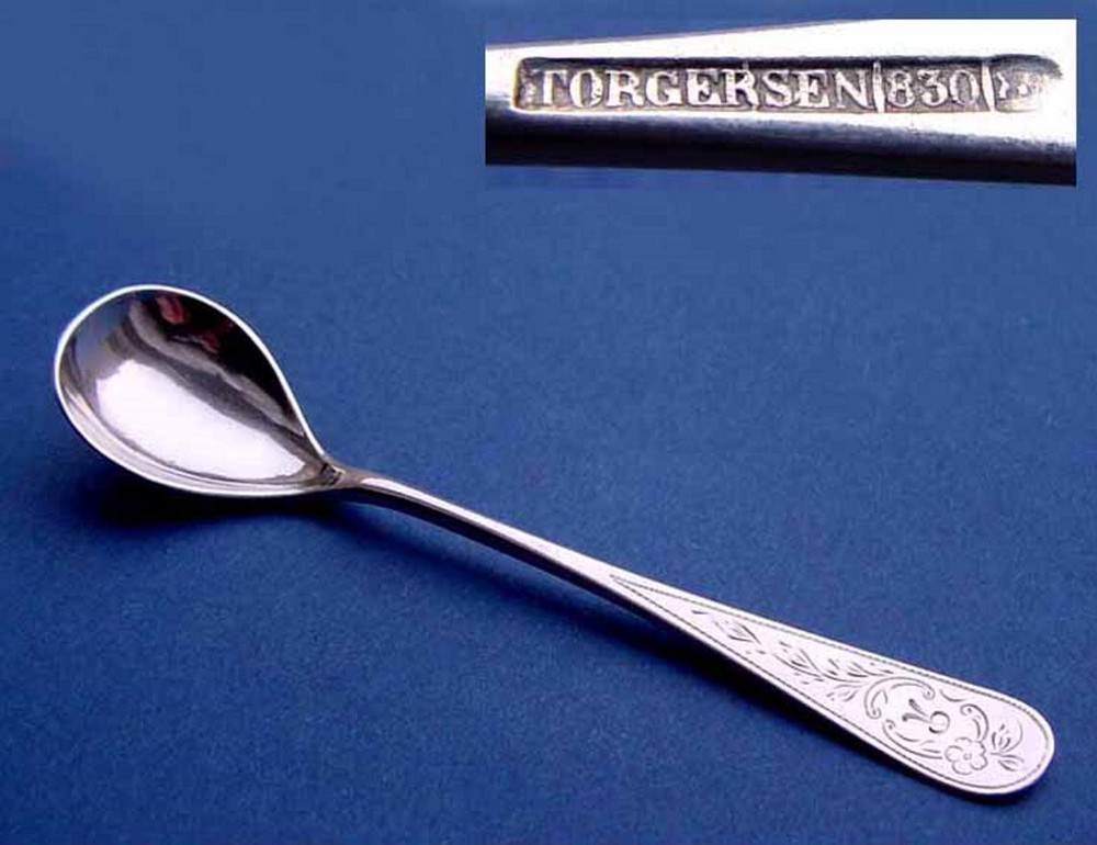 Rare Spice Spoon, Torgersen, 830s Silver B421