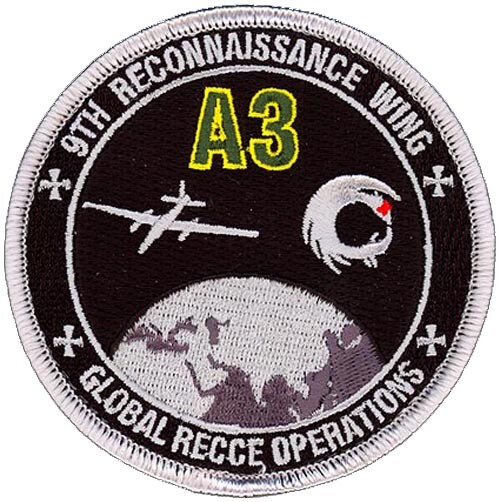 USAF 9th RECONNAISSANCE WING - U-2 - A3 - GLOBAL RECCE OPERATIONS - VEL PATCH