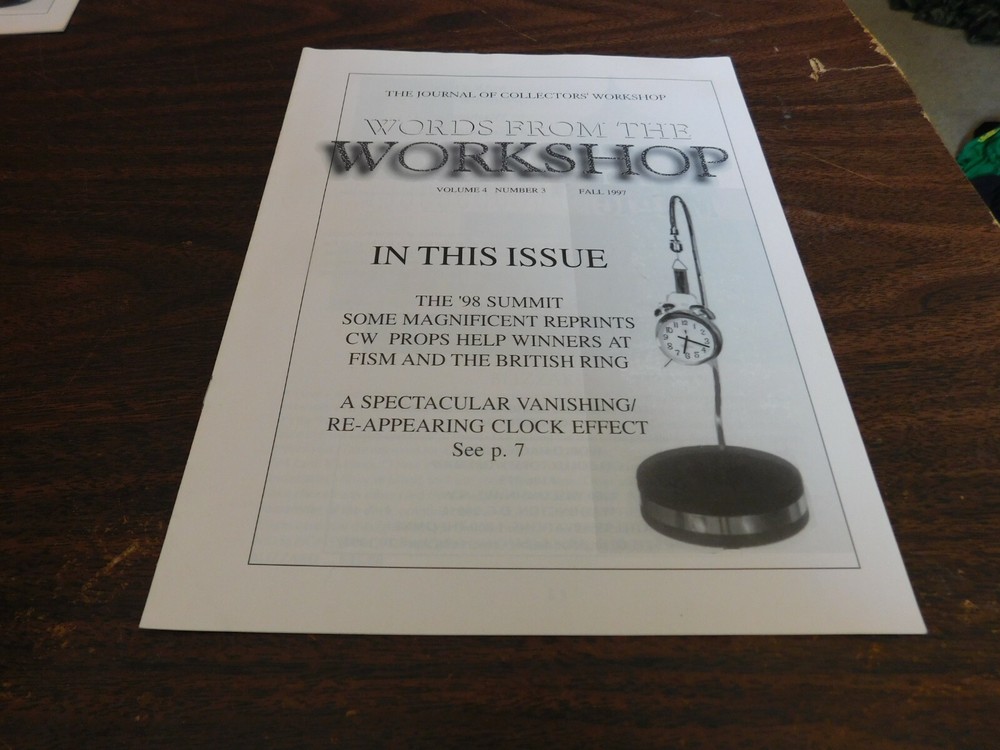 Collector's Workshop Magic Magazine Words Fall 1997