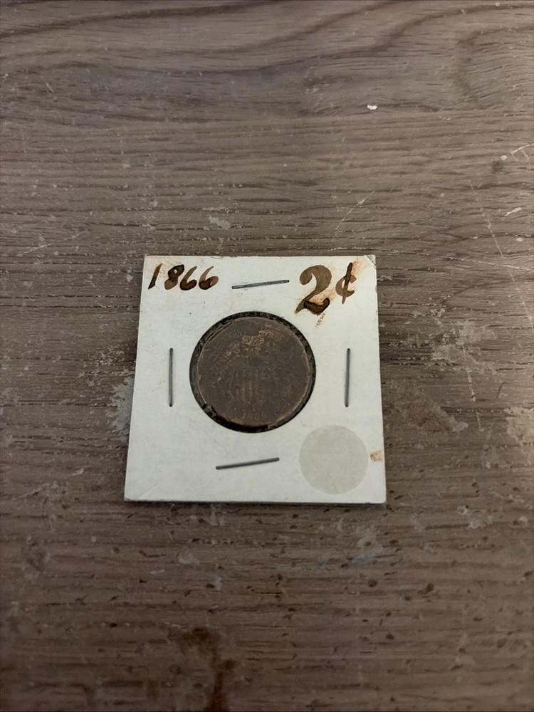 1866 Two-Cent Coin Circulated, Copper