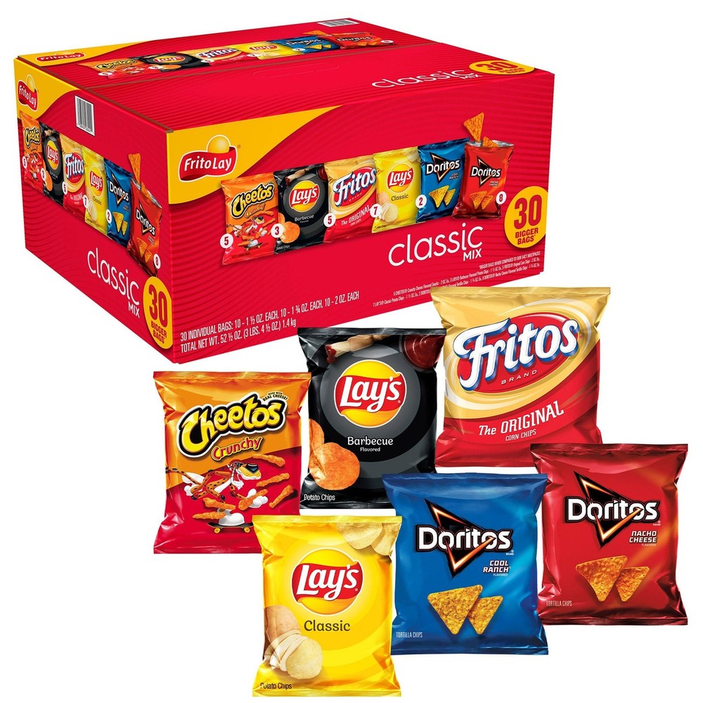 Frito Lay Chips Classic Mix, Variety Pack, 30-count