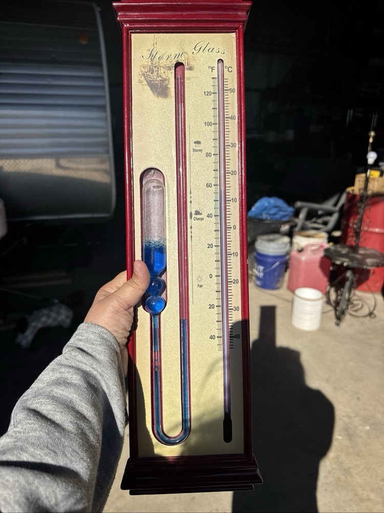 Historic Storm Glass with Thermometer Unit