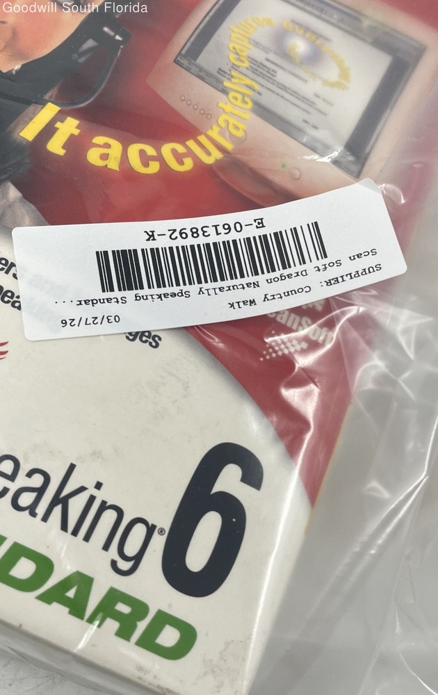 ScanSoft Dragon Naturally Speaking 6 Standard Speech Software Not Tested