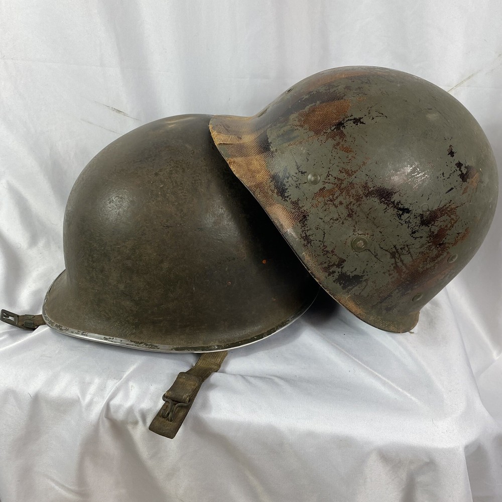 Original WWII early Fixed Bale M-1 Helmet w/ liner