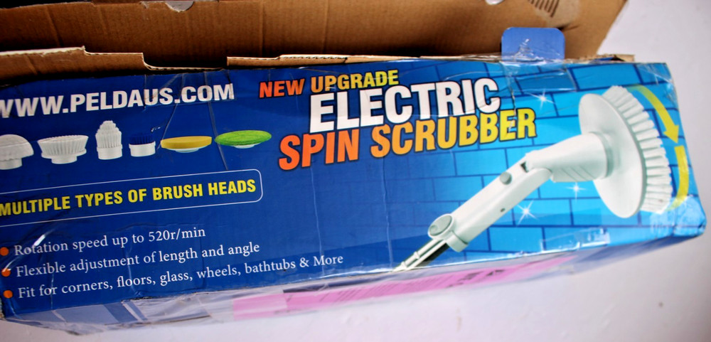 ELECTRIC SPIN SCRUBBER ADJUSTABLE LENGTH AND ANGLE