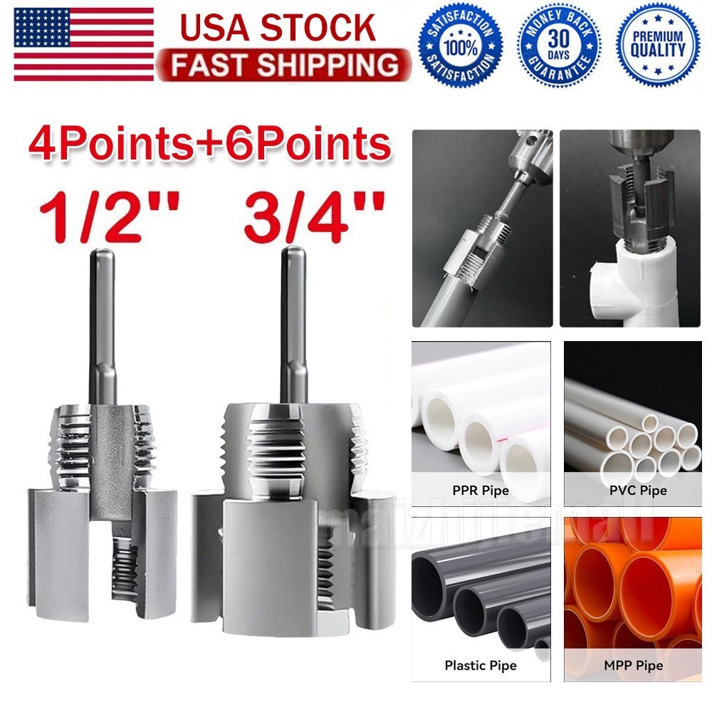 Internal & External Pipe Threading-Tool PVC Pipe Threader Cutting Kit-USA